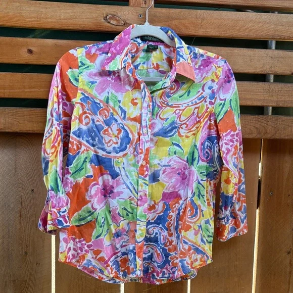Ralph Lauren Multicolor Floral Shirt - Picture 1 of 7